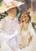 John Singer Sargent Woman with Collie (mk18) china oil painting reproduction